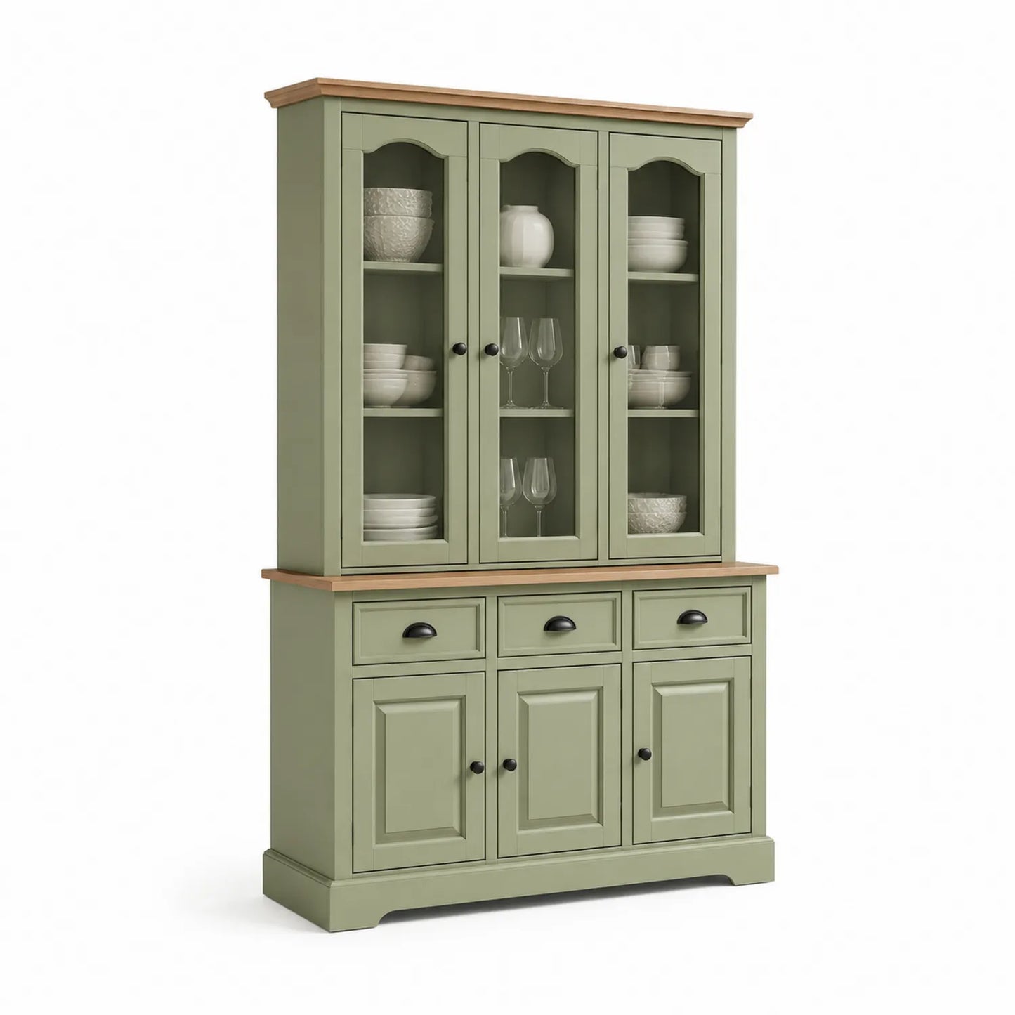 Buffetschrank Holz Grün Sicherheitsglas