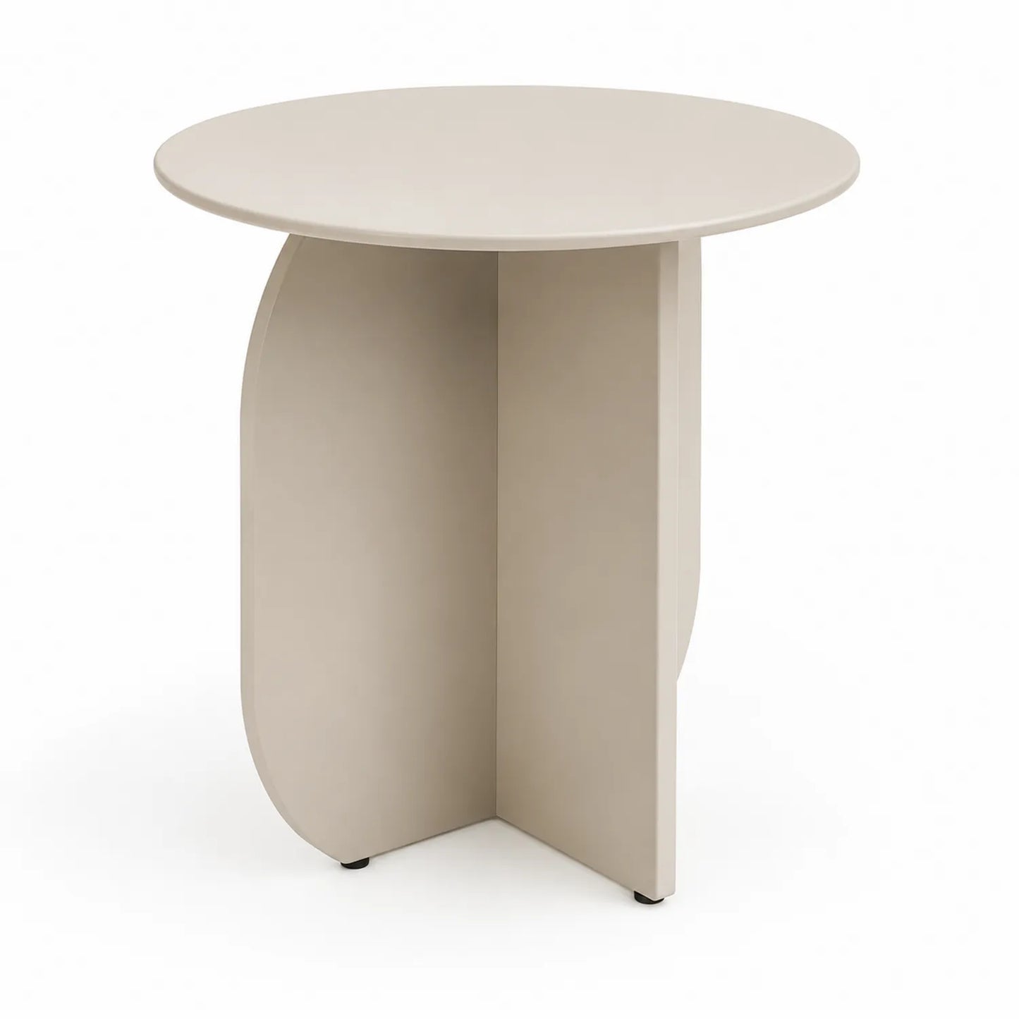 Runder Beistelltisch aus MDF in Beige
