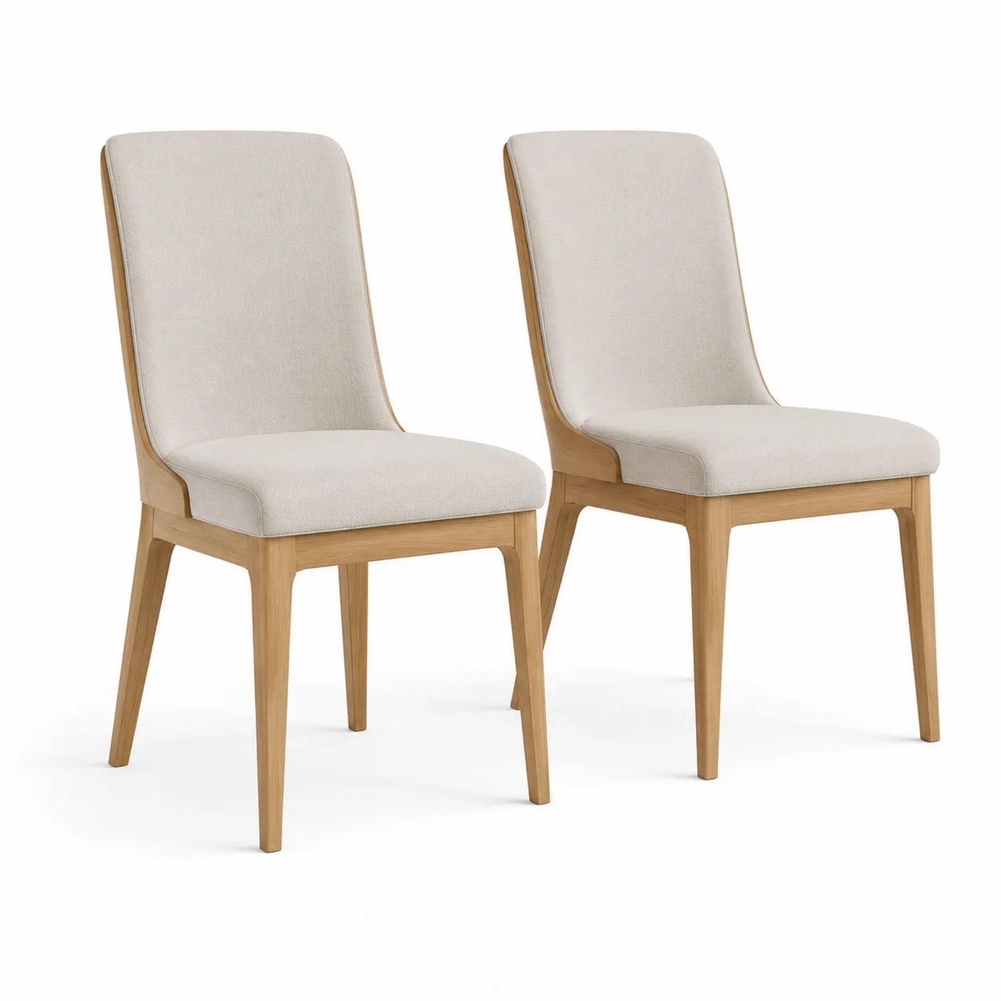 Holzstühle mit Polyesterbezug Beige 2er-Set