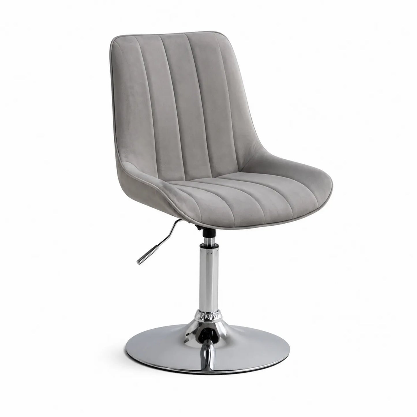 Esszimmerstuhl Grau Samt Verchromtes Metall 45-55 cm