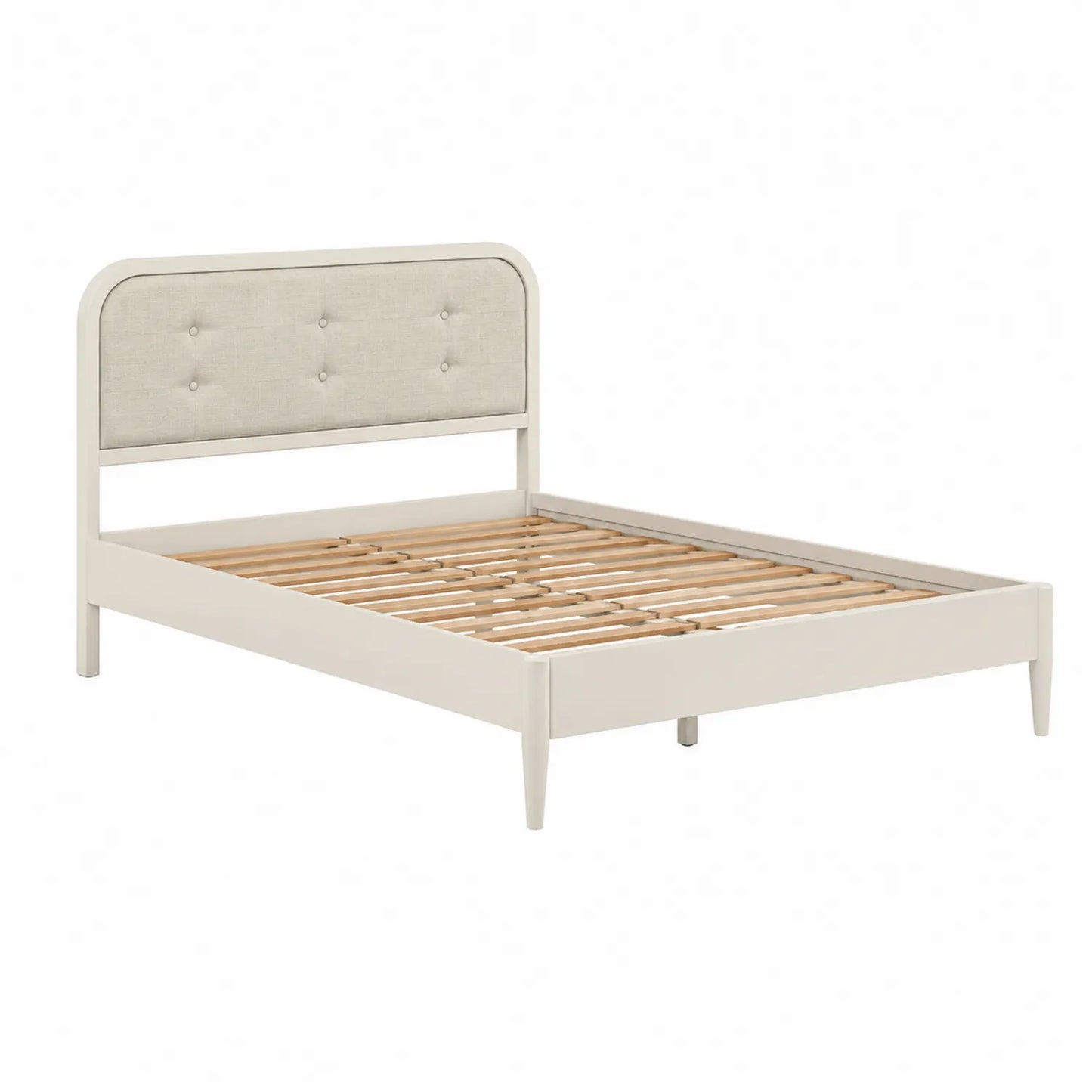 Holzbett mit gepolstertem Kopfteil 200x160 cm