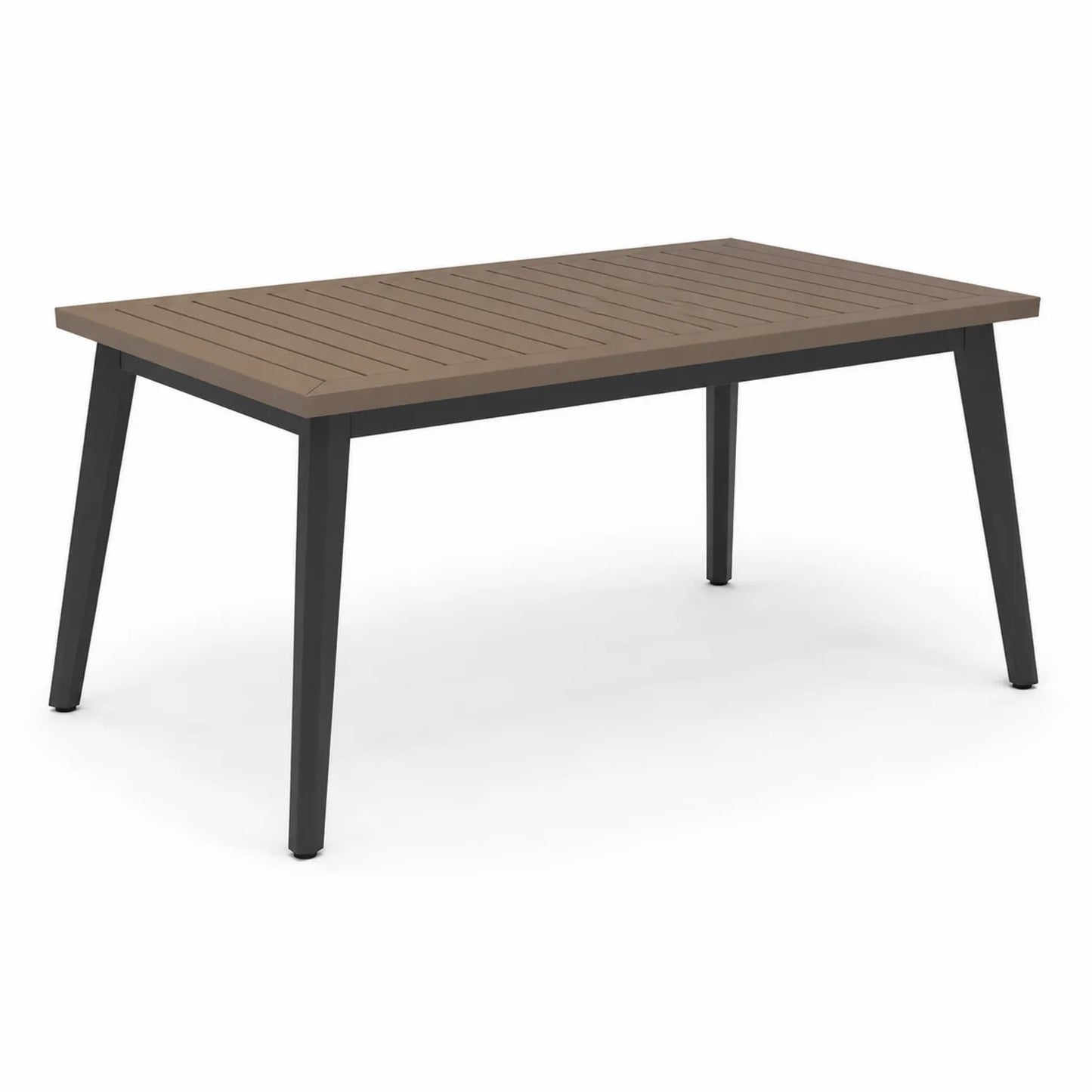 Rechteckiger Gartentisch Aluminium Polywood Braun/Schwarz 180 x 90 cm