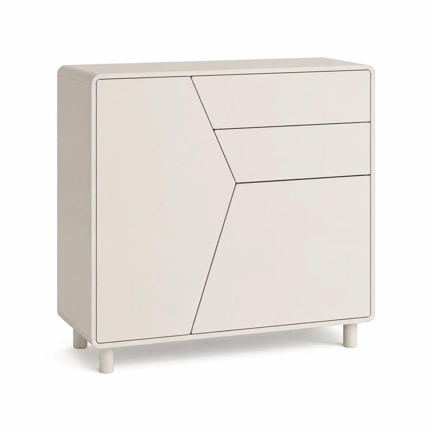 Sideboard mit Tür und Schubladen Beige MDF 100x35x90 cm
