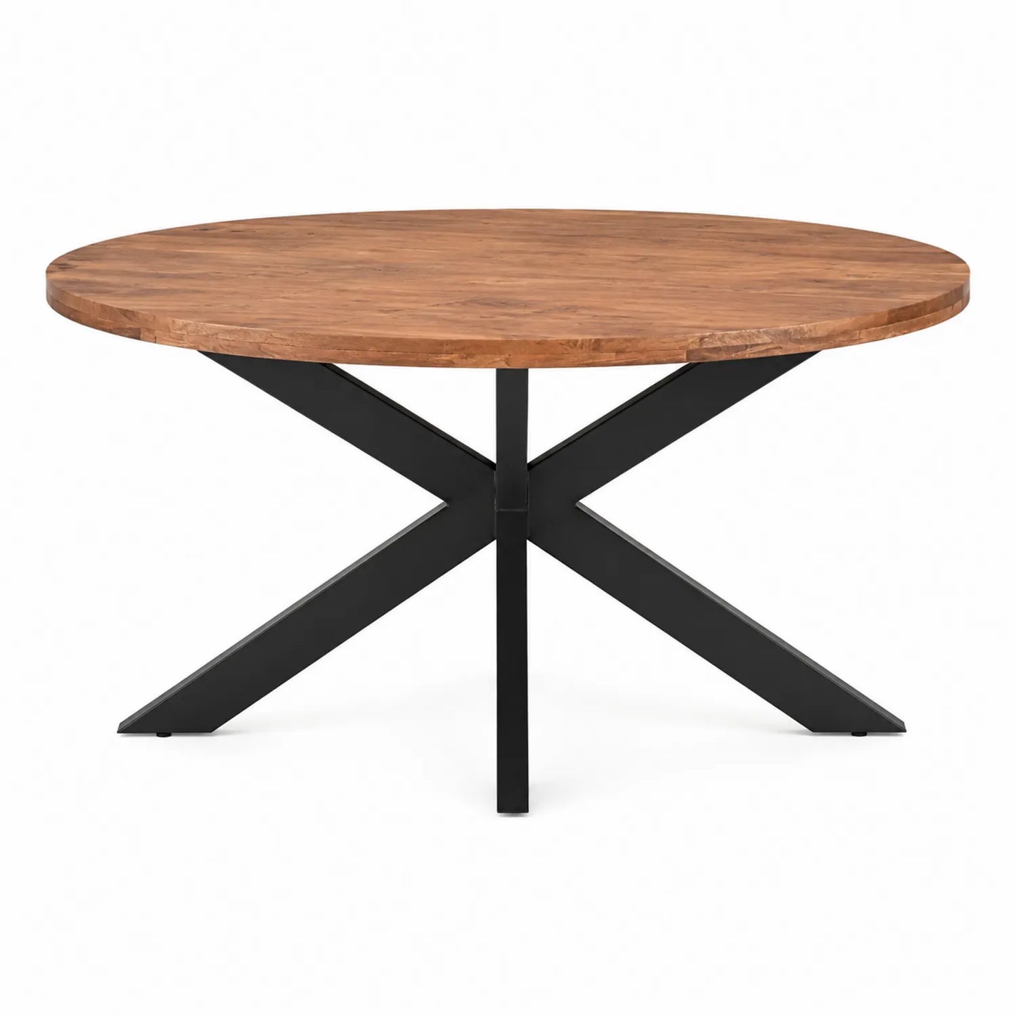 Runder Tisch aus Akazienholz mit Stahlbeinen 120cm
