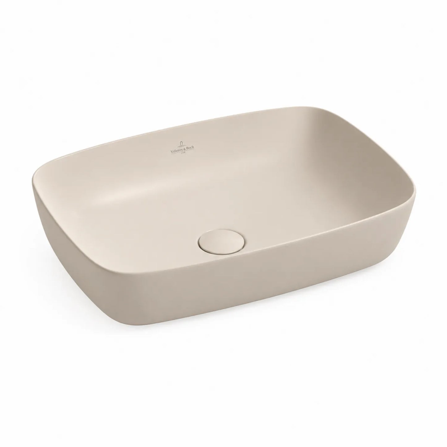 Rechteckiges Keramik-Waschbecken Beige 50x40x14 cm