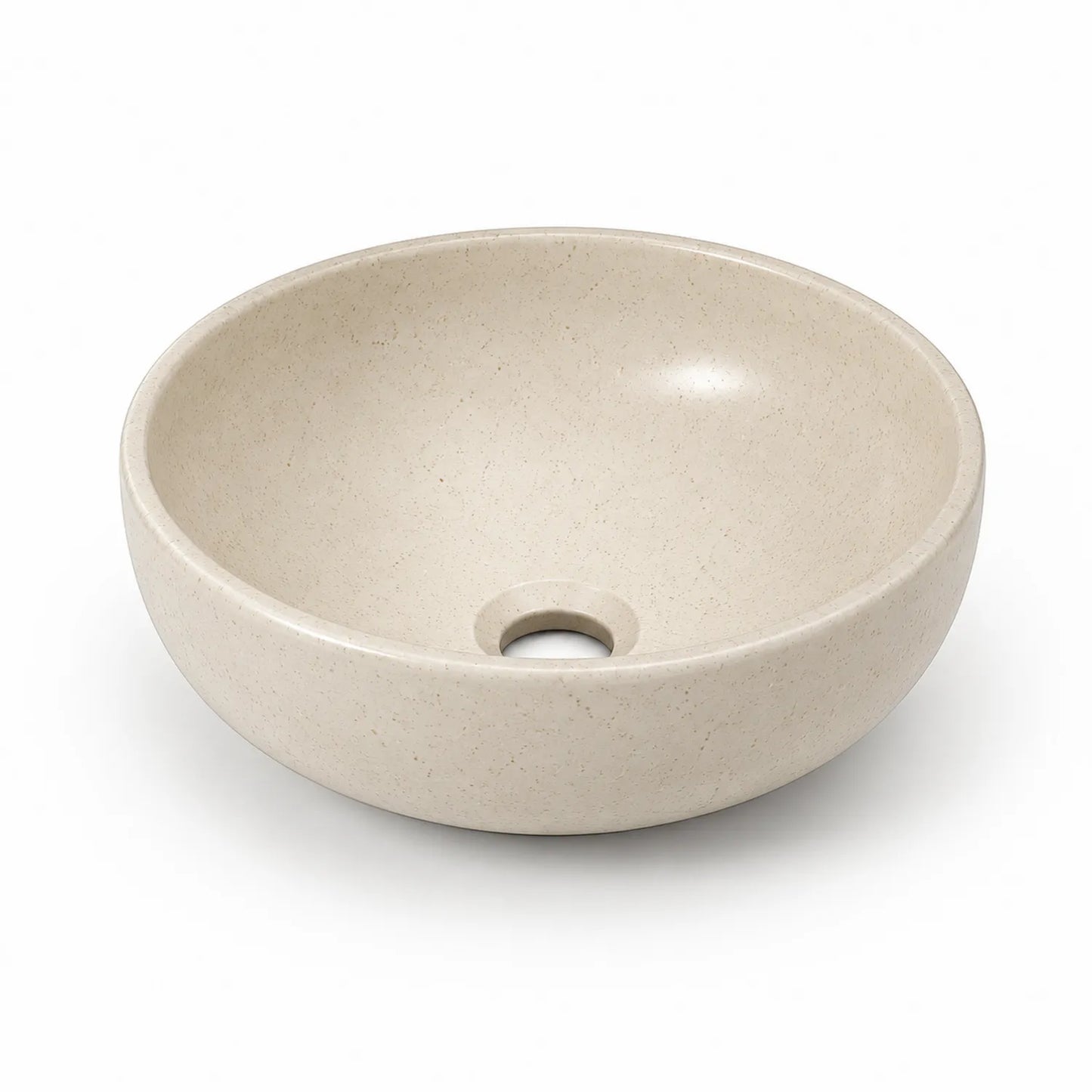 Rundes Waschbecken aus Marmor Beige 40cm