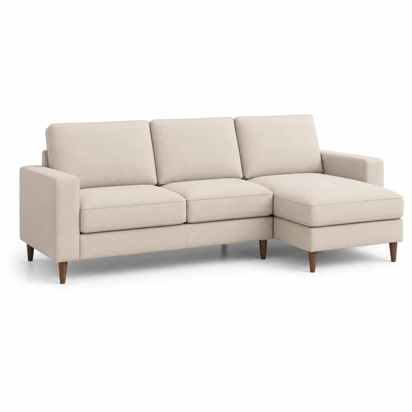 Ecksofa mit Ottomane Stoff Beige 275 cm