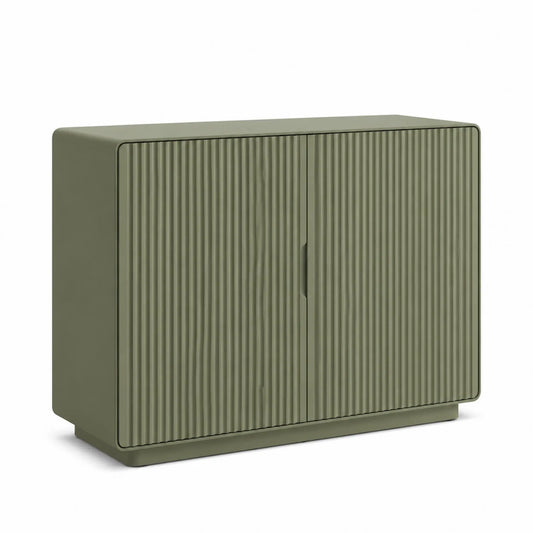 Sideboard aus MDF mit gerillter Front in Olivgrün
