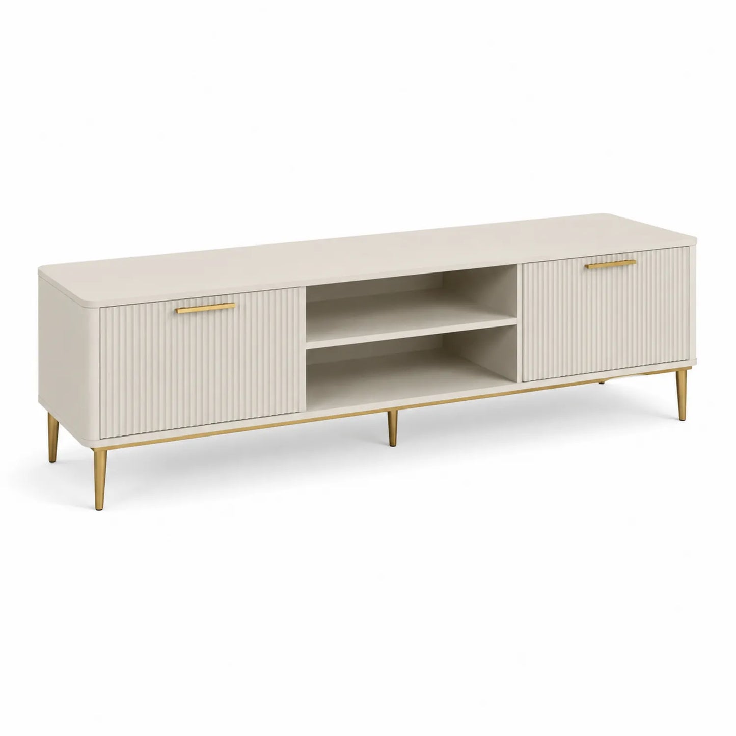 TV-Schrank MDF Beige mit goldfarbenen Metallbeinen 180 x 40 x 50 cm