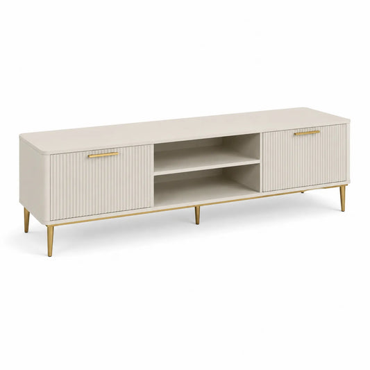 TV-Schrank MDF Beige mit goldfarbenen Metallbeinen 180 x 40 x 50 cm