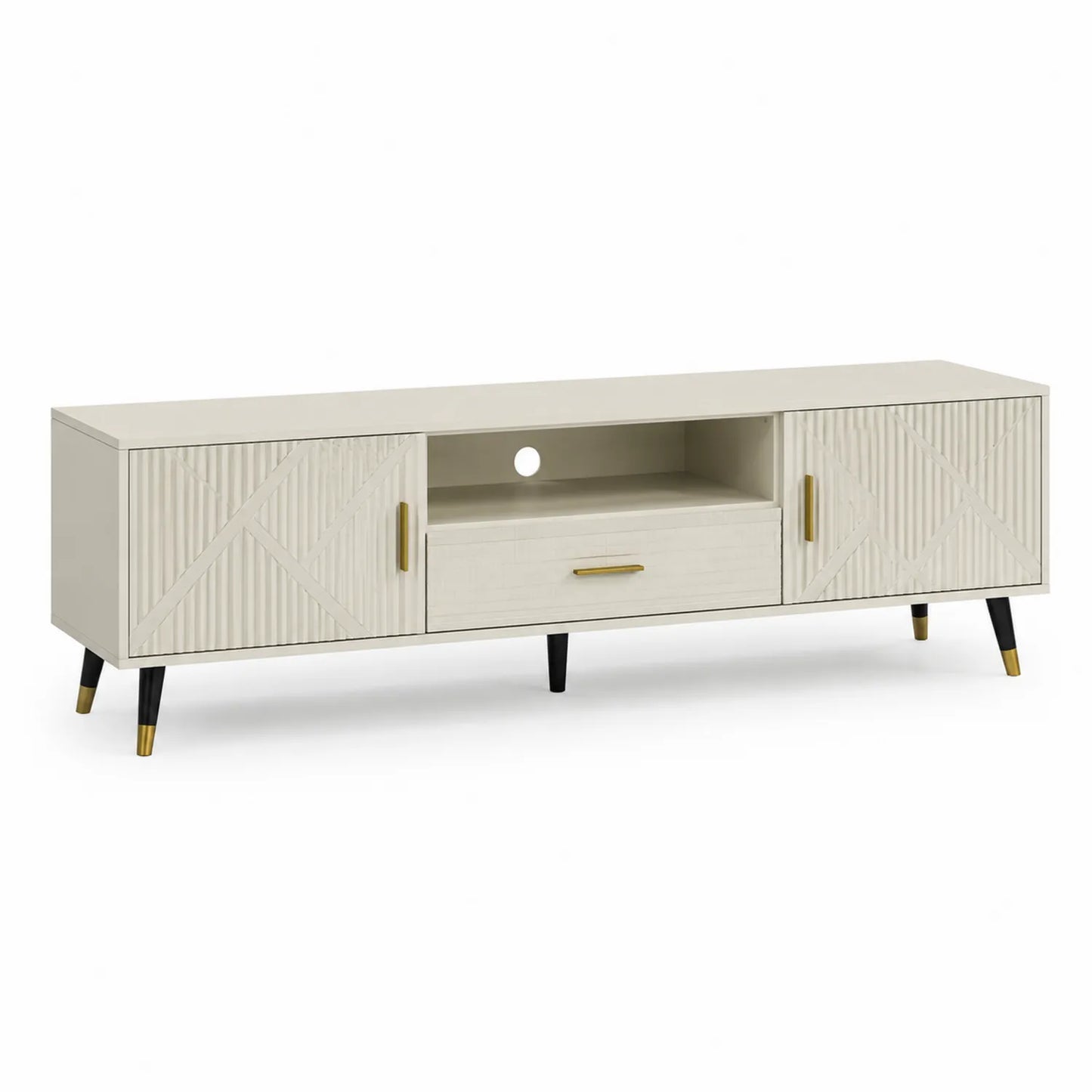 TV-Schrank Holz mit 2 Türen und 1 Schublade 180x40x50cm