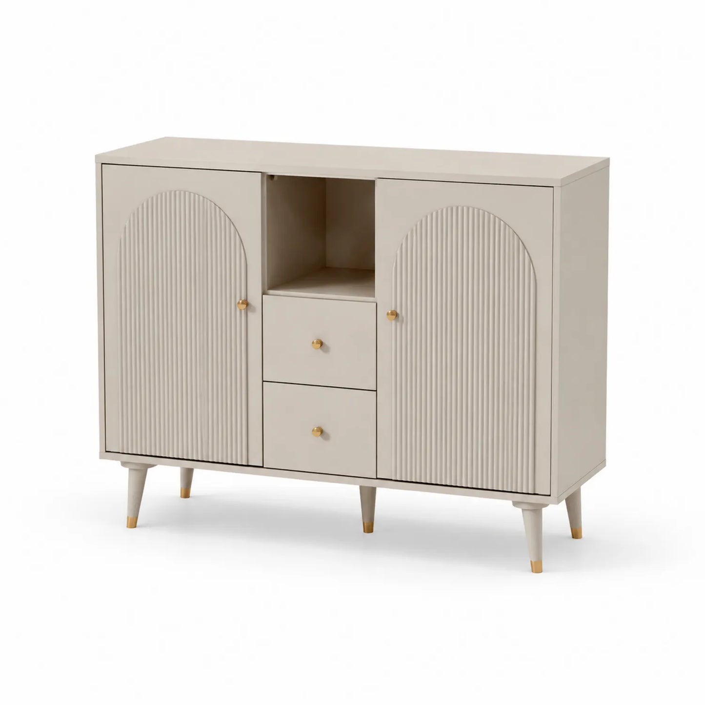 Sideboard MDF Beige mit 2 Türen, 2 Schubladen und Fach