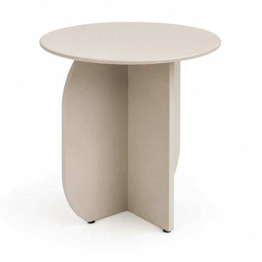 Runder Beistelltisch aus MDF in Beige