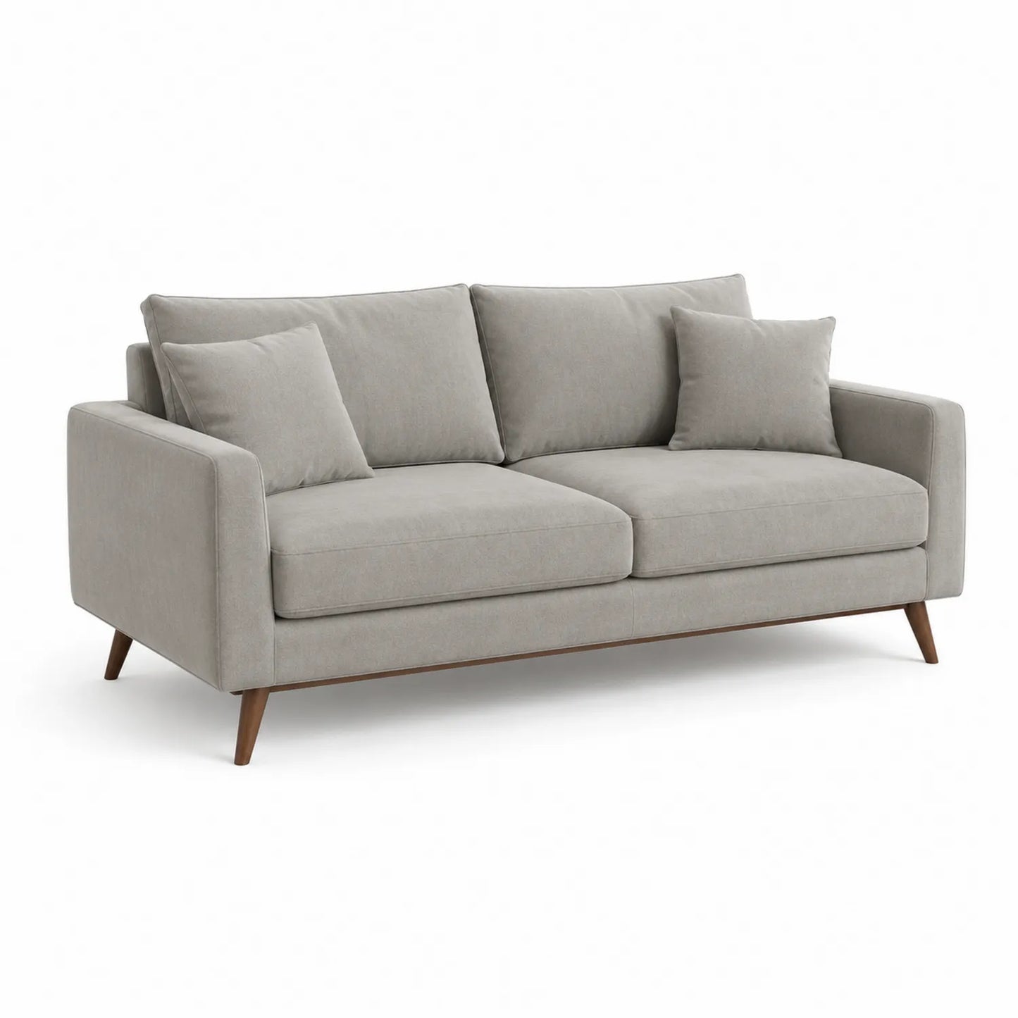 3-Sitzer Sofa aus Polyester Beige mit Holzbeinen