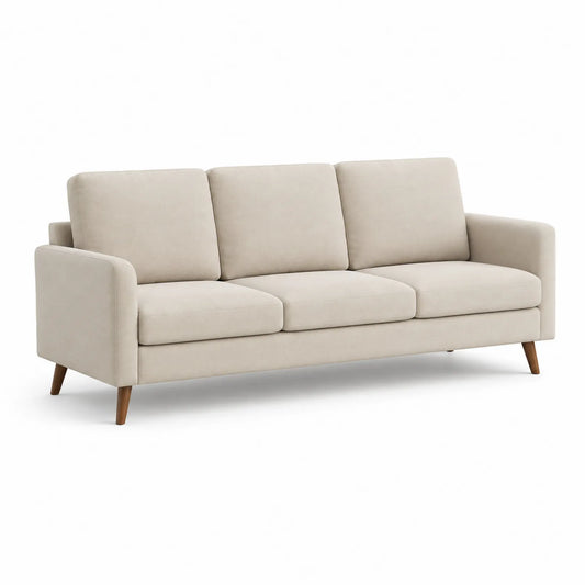 3-Sitzer Sofa Stoff Beige Eiche 200cm