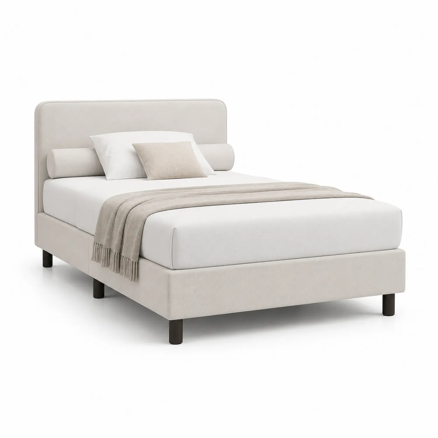Polsterbett 140x200 cm Stoff Beige