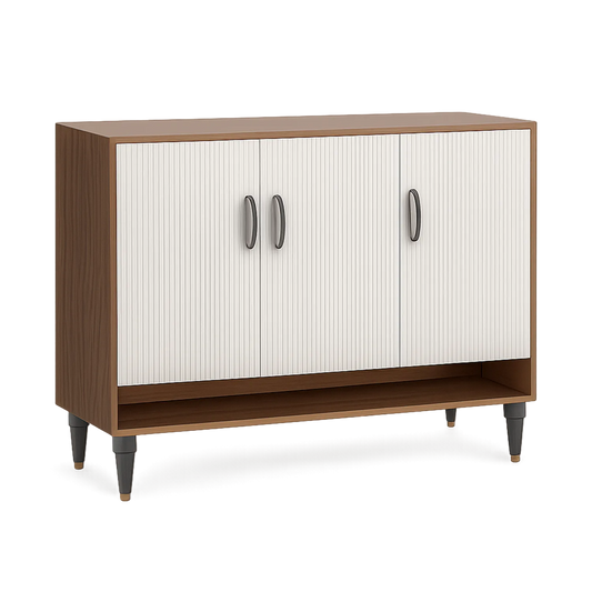 Sideboard mit 3 Türen Holz Weiß 120x40x85 cm