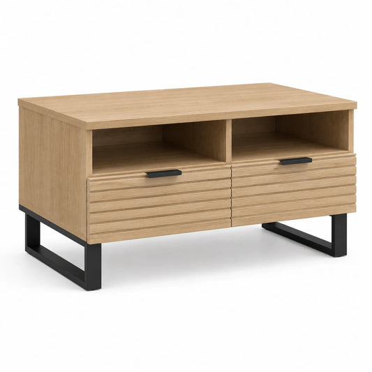 Holz Couchtisch mit Metallgestell, 100x50x45cm