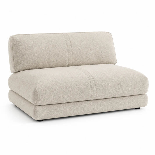 Zweisitzer Sofa Bouclé Stoff Beige 140x90x75 cm