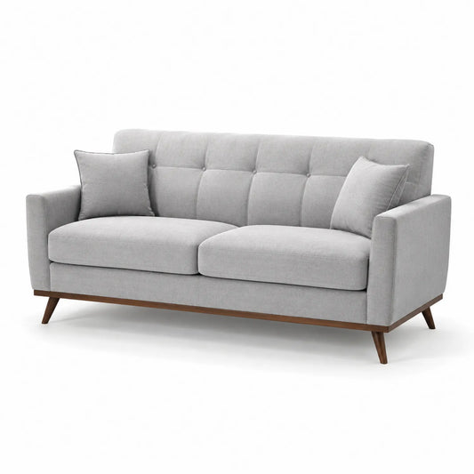 3-Sitzer Sofa Stoff Bezug Holzfüße 210 cm