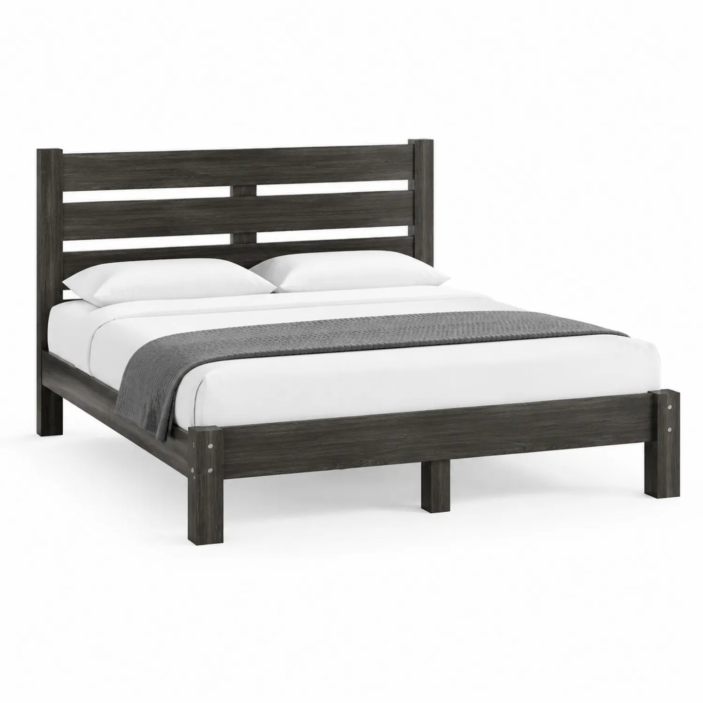 Holzbett Doppelbett Dunkelgrau 200x160 cm
