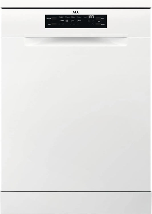 AEG Geschirrspüler 7000 FFB7570APW, Spülmaschine Serie: mit Glasschutz, 14 MG, ckschublade, Wasserstopp, Freistehender 60cm, leise 42dB