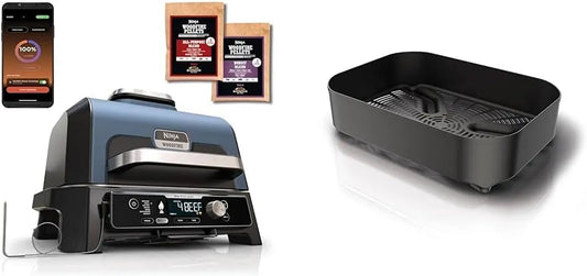 Ninja Grill, Woodfire Pro Connect XL Elektrischer BBQ Smoker & Korb, Kompatibel mit Elektrogrill, Offizielles Zubehör XSKCRISPBTEUK