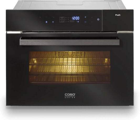 Caso Backofen 45er, Edelstahl Garraum mit 45L Nutzvolumen, 3000 Watt, Nischenhöhe, Braten, SteamMaster E 56, Wassertank 1,2 Liter, Dampfgaren