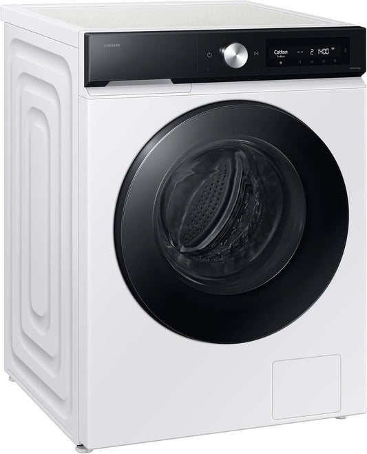 Samsung Waschtrockner WD9BDB7B85GEU2, Waschmaschine und Trockner in einem, SuperSpeed 39 Min. Waschprogramm, EEK: D, AI Ecobubble, Weiß, 9+6 kg, 10%