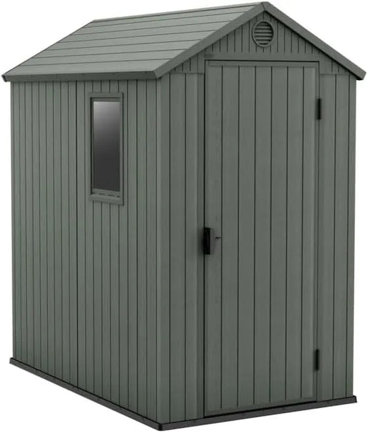 Gartenhaus Keter, Darwin 4x6, Holzoptik, Maße 125,8 x 184,5 x 205 cm, 2 m², Farbe Salbeigrün
