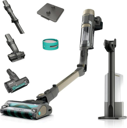 Shark Akku-Staubsauger IP3253EUT, bis 70 Min. Laufzeit, PowerDetect Clean & Empty mit Absaugstation, kabellos, selbstentleerend, für Tierhaare, Gold