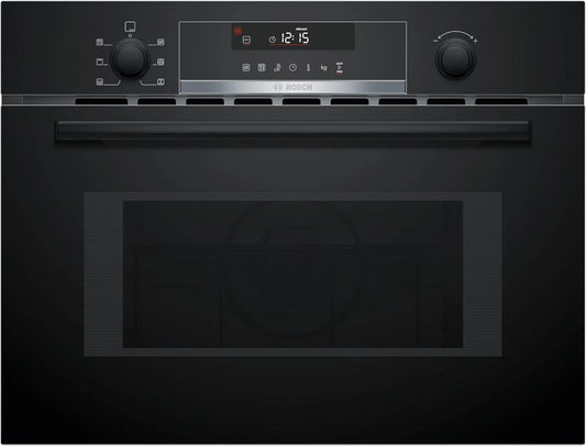 Bosch Mikrowelle CMA585GB1, Maße 60 x 45cm, Leistung 900W, LED-Touchdisplay, in Schwarz, Serie 6 Einbau mit Heißluft und Grill