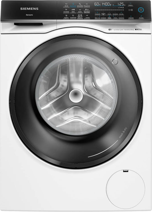 Siemens Waschtrockner WN54C2070 iQ700 1400, Smarter 9 kg Waschen und 6 kg Trocknen, UpM, Antiflecken-System, smartFinish, Glättet Knitterfalten