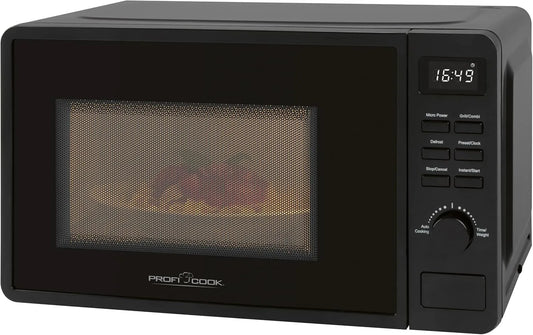 Mikrowelle MWG 1319 ProfiCook, Fassungsvermögen 20L, Timer, Uhrzeitanzeige, PC, 800 Watt Grill, 8 Automatikprogramme, Microwellengerät